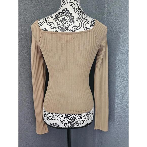 Women's Madewell Long Sleeve Blouse Stripes Size Small Brown Form Fitting - Picture 8 of 12